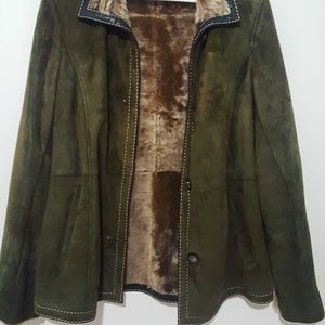 Olive Green Italian Leather Jacket